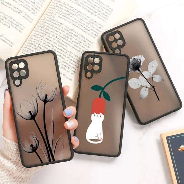 Retro Flower Case For Samsung A55 A54 5G A53 A52 A35 A34 A33 A32 A23 A22 A14 A05S S25 Ultra S24 S23 Plus Matte Shockproof Cover
