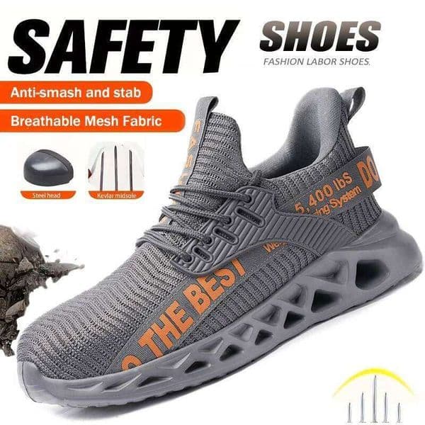 Fashion Sport Safety Men Boots Steel Toe Light Comfort Protective Anti-puncture Work Shoes Indestructible