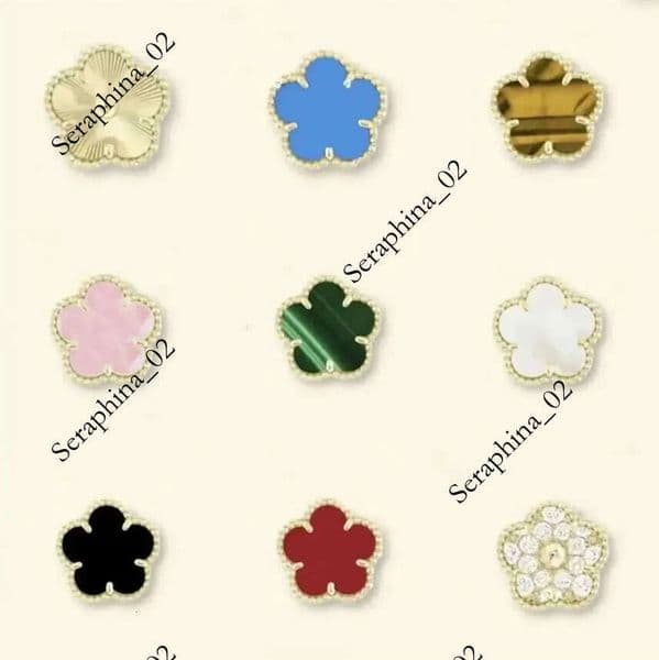 Designer jewelry 15mm clover earrings for women; white women's earrings; mother of pearl gold rose222