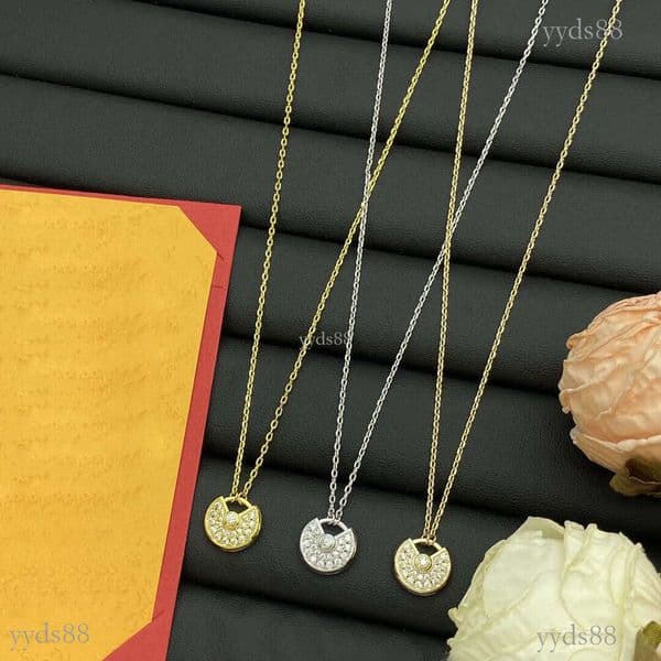 Brand Silver Necklace Geometric Square Pendant Modern Office Fashion New Model Kajia Fan-Shaped Diamond Necklace for Women, High-End Light Luxury
