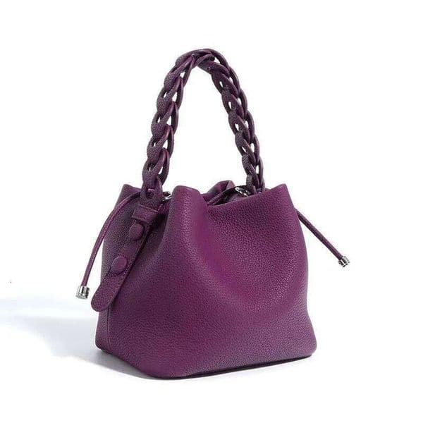 Women's Fahsion Cowhide Bucket Luxury Designer Brand Genuine Leather Grade Ladeis Small Shoulder Crossbody Bag High Quality