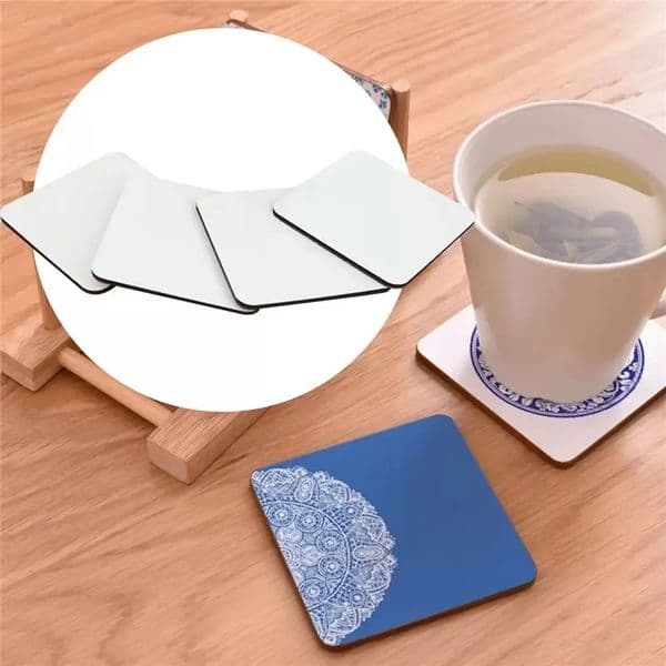 Sublimation Blank Square Coasters | DIY Customizable MDF Cork Heat Press Pads