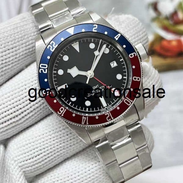 Brand watch GMT Mens Business Biwan Type Emperor T Mens Business Steel Band Fully Automatic Mechanical Watch F9ST