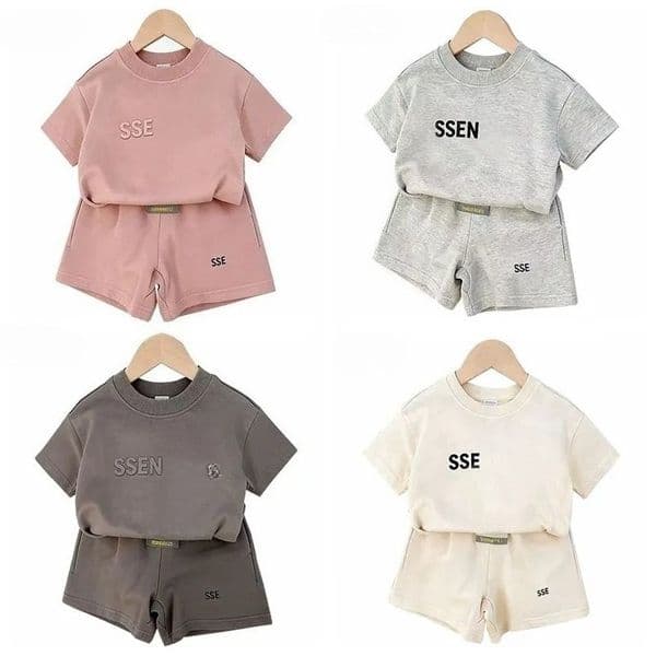 Summer New Kids Designer Clothes Sets Kids Boy Clothing Toddlers Boy Girls Cotton T-shirt Shorts Baby Brand Designer Clothes Suit Kids Girls Clothing Set Tracksuits