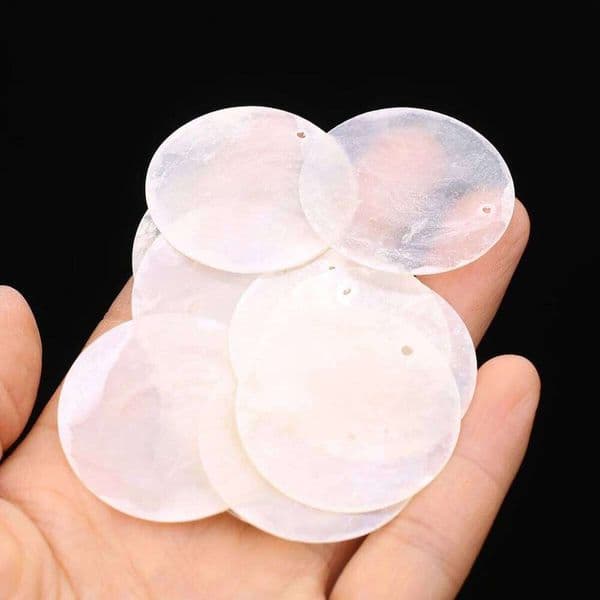 1-6cm Wholesale 20pcs Natural White Thin Shells Charms for Jewelry Making Supplies DIY Necklace Earrings Accessories Materials