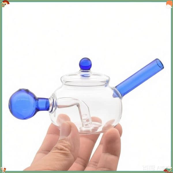 Travel colorful Mini Tea Pot Shape Hookah Glass Oil Burner Bong Portable Thick Heady Smoke Filter Kits Shisha Water Pipe Bongs for Smoking