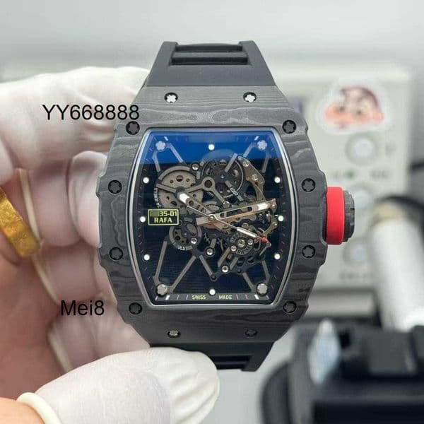 Luxury watch mens watches R M 3501 MovementRMUL3 Tourbillon Hollow Ceramic Rubber Strap Sapphire Crystal Mirror Carbon Fiber MeiL7T0