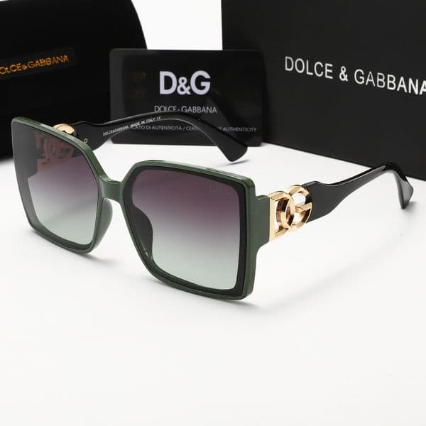 Luxury Fashion DNA DG Women Designer Sunglasses Oversized Square Aceae Frame Gradien Color Lens Gold Tone Inerlocking Decoraion High Grade UV400