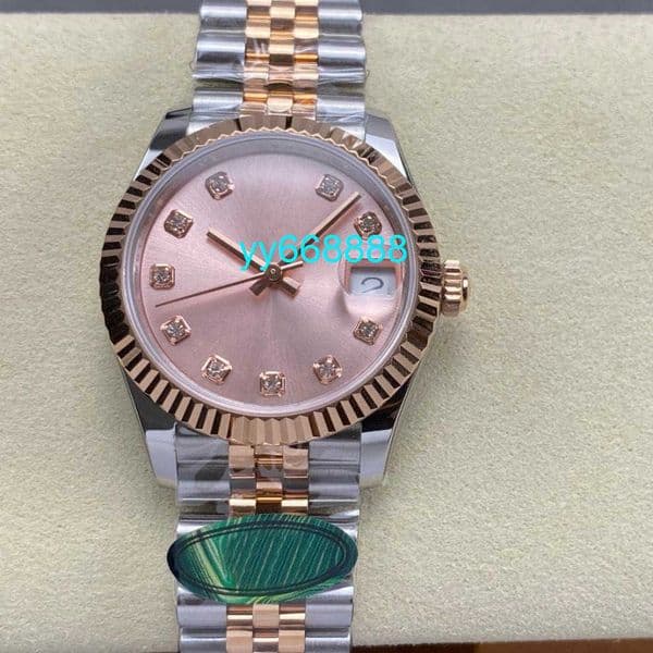 Designer Watch Series Two-Tone Mother-of-Pearl 31mm Automatic Mechanical Watch with Dogtooth Bezel for Women 904 Stainless Steel Calendar Diamond-Encrusted WYB
