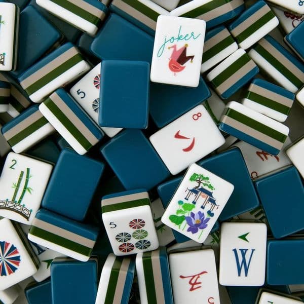 2026 Luxury Acrylic Mahjong & Poker Tiles 160 Exquisitely Carved 4-Layer Navy Blue American Style Home Ultimate Christmas Gift