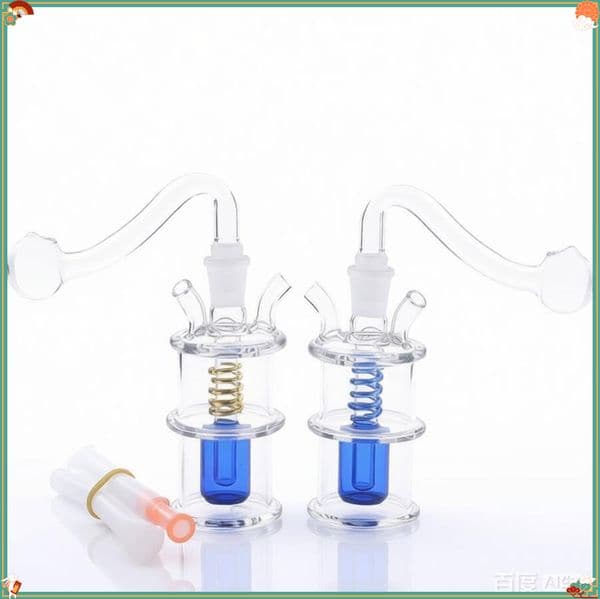 Newest Two Use Glass oil burner pipe MIni colorful water bottle bongs pipe with 10mm male Two silicone hose and Silicone straw hose