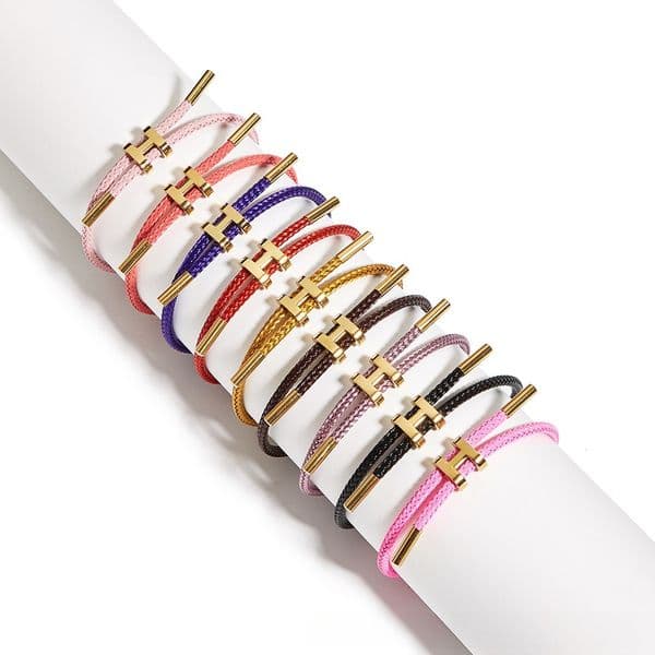 Vintage Classic Designer Bracelet Stainless Steel Braided Bracelet Bangle for Women Men Luxury Letter Bracelet Waterproof Daily Wear Adjustable Couple Jewelry