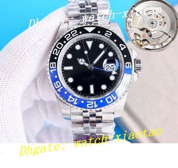 CLEAN Factory Mens Watch GMT BATGIRL Blue Black JUBILEE Bracelet Ceramic 40mm 126710 CAL.3285 Movement Mechanical Automatic Sapphire Glass Men's Wristwatch Gift Box