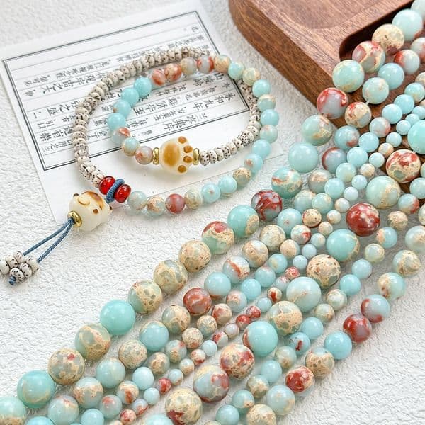 10 pieces Shoushan Natural Stone Loose 4/6/8/10Mm Round Beads For Bracelets, Necklaces, And DIY Accessories
