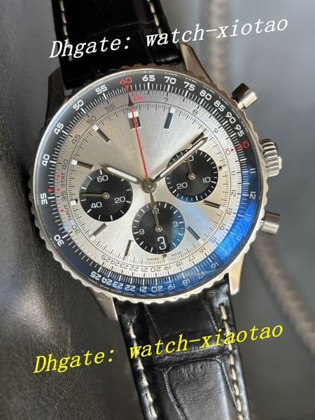 BLS Factory Mens Watch Best Quality Rose Gold B01 Chronograph 43mm Blue Dial Leather Strap ETA 7750 CAL.01 Movement Mechanical Automatic Men's Wristwatch
