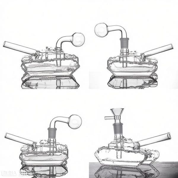 Wholesale Tank Shape water tobacco bong 14mm Female Thick Glass Oil Burner Water Bubbler Pipe with Smoking banger bowl Accessories