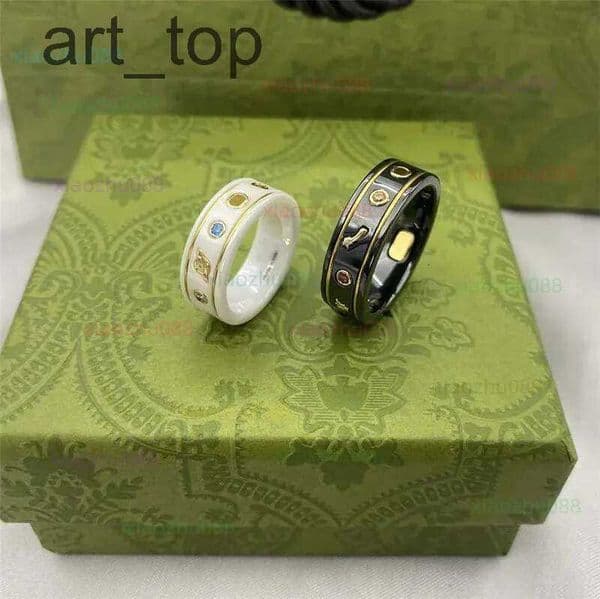 gg Designer Elegant Womens Engagement Rings Fashionable G ring Ceramic Couple Ring with Bee Gemstone Accent Exquisite Jewelr