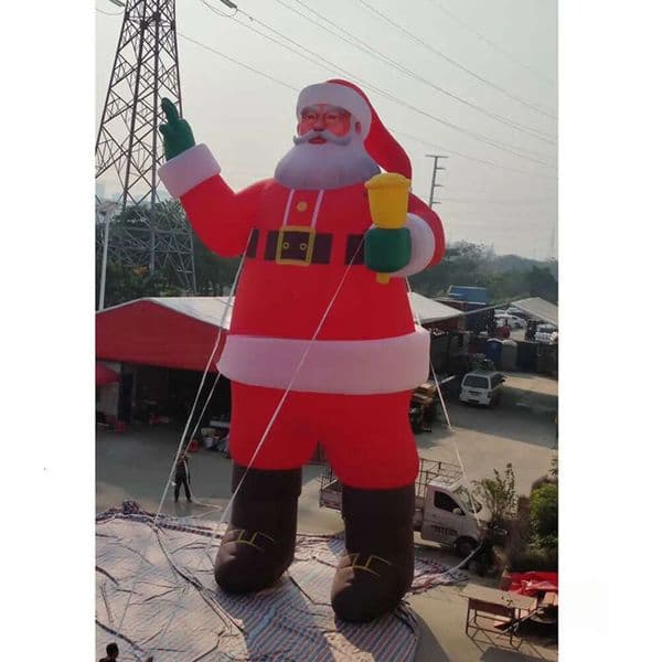 Inflatable Bouncer For Rental Business Free Air Shipment Outdoor Activities 40Ft 12M Tall Giant Christmas Inflatable Santa Claus Model With LED Light