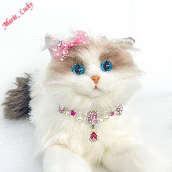 Wholesale Pet Supplies Luxury Pearl Crystal Pet Necklace Jewelry Cat Collar for Small Dogs
