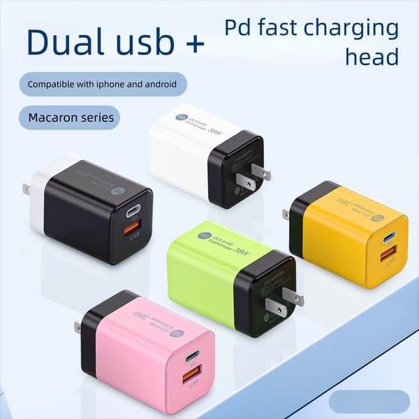 PD38W Dual Input (USB + Type-C) Quick Charging Adapter - Compatible with All Smartphones & Tablets