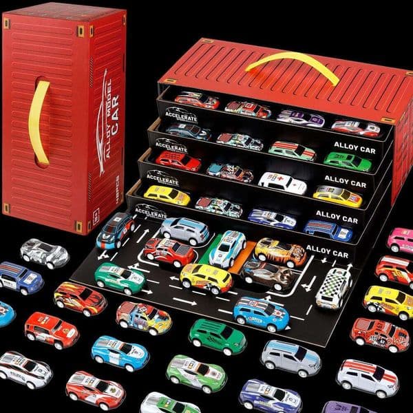 Children's Metal Toy Car Set with Alloy Toys, TikTok Trendy Car Racing Gift for Boys