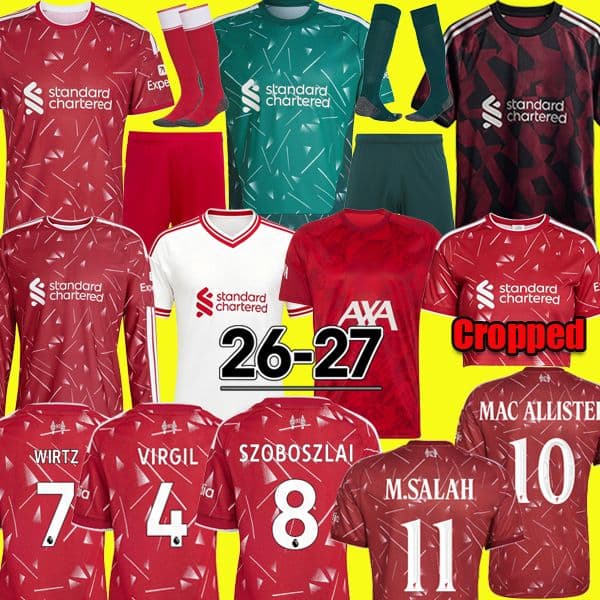 liverpool jersey 26 27 kit long sleeves Wirtz MAC ALLISTER soccer jersey 2026 football shirt goalkeeper A.BECKER men kids kit Pre match Training salah SZOBOSZLAI