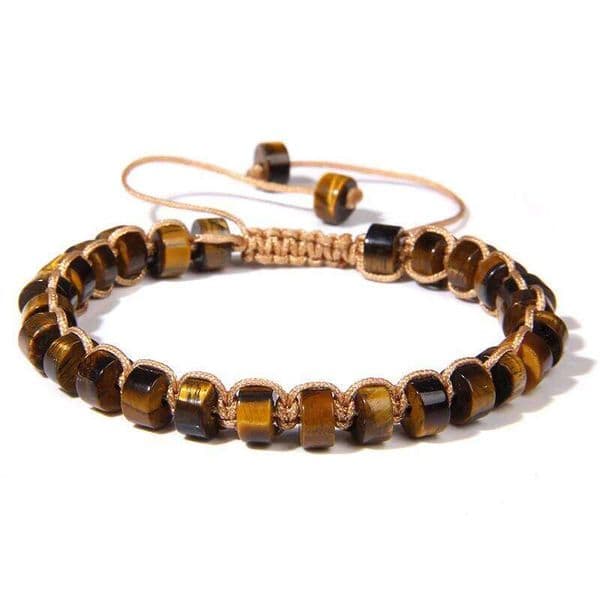 Handmade Natural Stone Braided Bracelet 3x6mm Rose Quartzs Tiger Eye Agates Jaspers Beads Charm Bracelets Women Men Boho Jewelry