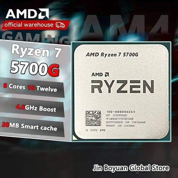AMD New Ryzen 7 5700G R7 5700G 38GHz Eight-Core 16-Thread 65W CPU L316M 100-000000263 Socket AM4 but without cooler