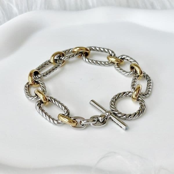 Bracelet designer Men Double Twisted Cable Wire Bracelet Charm Sliver Women Platinum Plated Color Ring Opening Jewelry