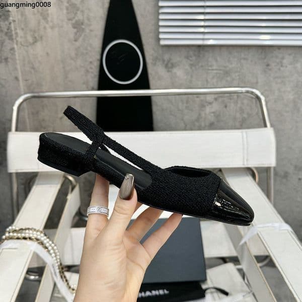top Quality Classic leather Kitten heels Slingback thick Sandals pumps 1cm hunky block heels Dress shoes Women's luxury designers Sandals womens Wedding jyi802