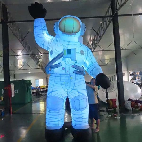 Inflatable Bouncer For Rental Business Free Ship To Door 6M 20Ft Tall Outdoor LED Lighting Giant Inflatable Astronaut Balloon Air Blow Spaceman Cartoon For Events