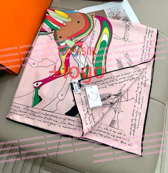 2026 New Design High-Quality Silk Scarf, Designer 'Ride Freely' Square Scarf, Headscarf, Chest Wrap, Multi-functional Double-Sided Printed Silk Square Scarf, Silk Shawl