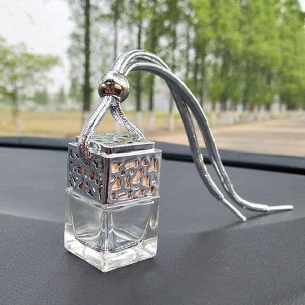 spice storage containers Car Perfume Bottle Hollow Hanging Perfume Ornament Air Freshener For Essential Oils Diffuser Fragrance Empty Glass Bottle