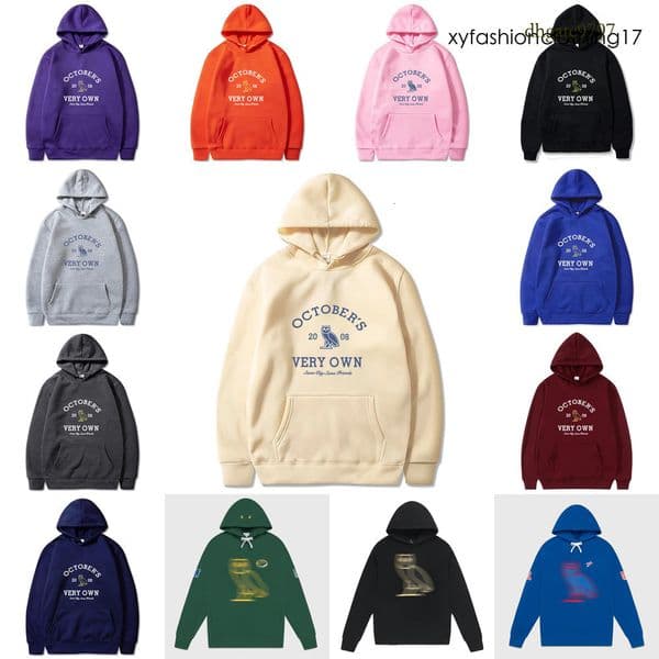 Ovohoodies Men Women Fashion Hooded Tops Retro Owl Letter Print Classic Designer Streetwear Pullover Sweatshirt 7d 93 17