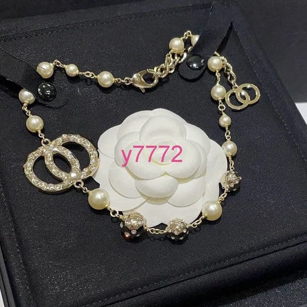 Brand Pearl Pendant Necklaces Designer Jewelry 18k Gold Plated Dropped Glaze Earrings Pearl Chain Charm Stud Earring Wedding Gifts With box