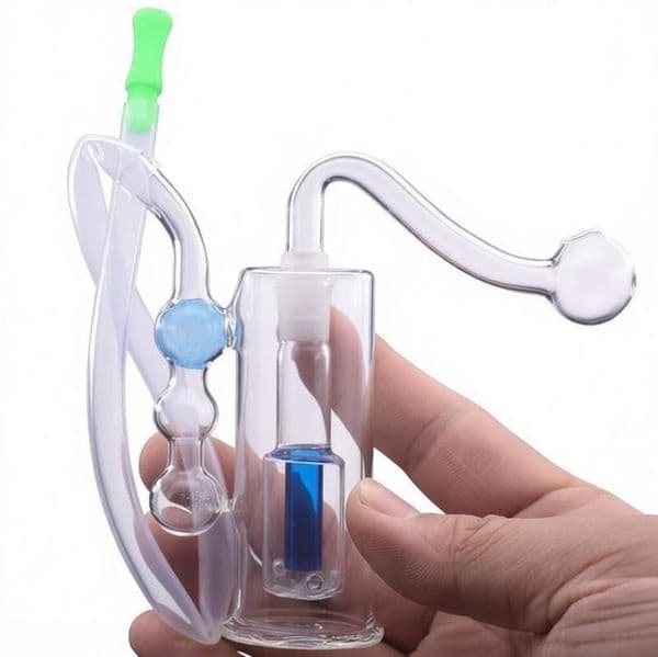 Wholesale Newest Colorful Mini Water Bubblers Glass oil burner Pipes Portable Mini water Bongs with 10mm Male smoking Oil banger bowl Hookahs