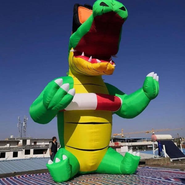 Inflatable Bouncer For Rental Business Wholesale 5M High Giant Free Standing Model Inflatable Crocodile Pop Up Cartoon Baby For Turkey Hotel Party
