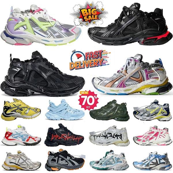 Designer Runners 70 75 Track 30 Casual Shoes Men Women Black White Blue Triple Colorful Patent Leather Heels Tracks Plateform Outdoor Trainers Sneakers Eur 35-46
