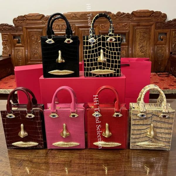 10A Schiaparelli Bags ANATOMY JEWELRY BAG Luxury Designer Face Bag Women Totes Bags Check Velour Thread Purse Solid Hasp Waist Square Stripes Women Luxury Handbags