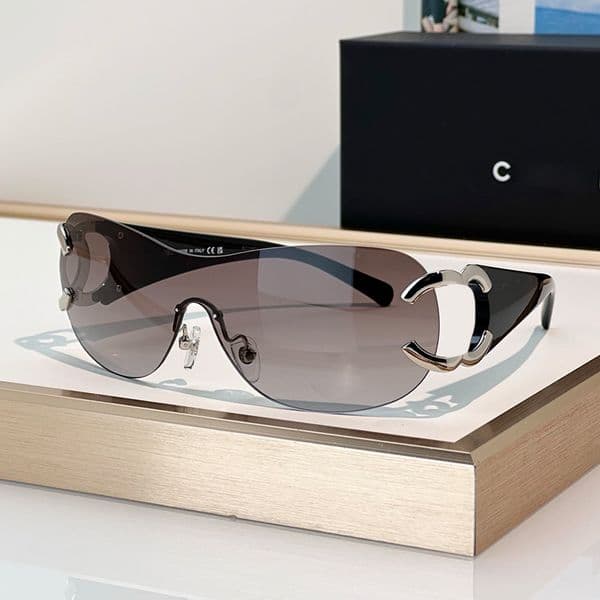 Designer Pilot Sunglasses For Women Light Brown Lenses Shield Sunglasses Luxury Brand Daily Outfit Goggle Trendy Street Shooting Vacation Driving Glasses CH 4125