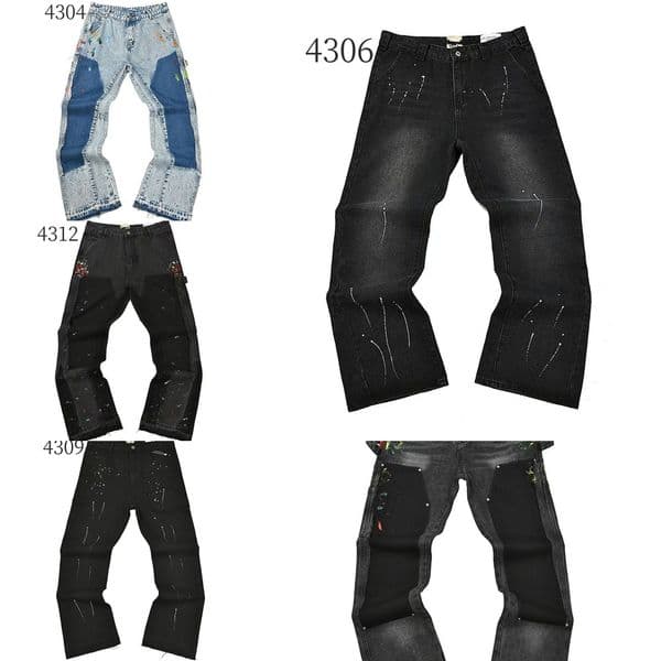 Designer Black Flared Jeans GalleryliesJeans Unisex Baggy Denim Trousers Y2K Trendy Loose Fit Casual Streetwear Pants for Men Women ca