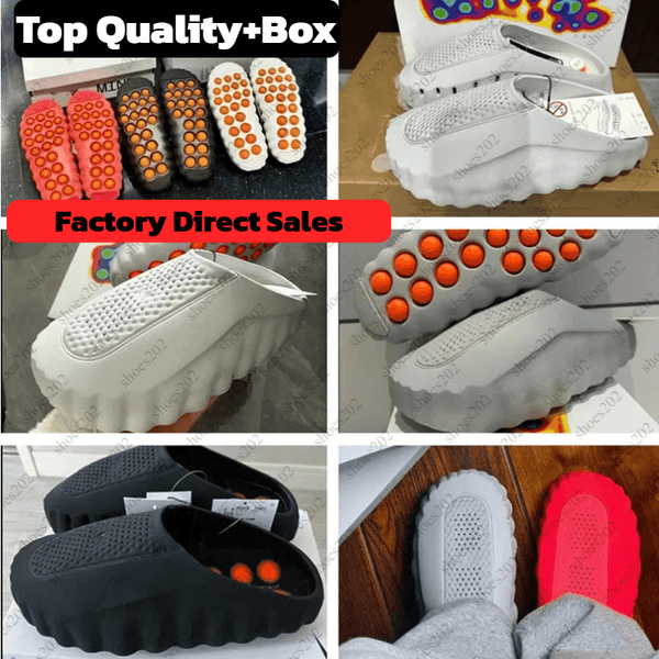 Mind 001 Slides Designer mind 002 Fashion Shoes Team Red Sail Geode Teal Fragment Black Chrome Light Smoke Grey Black Men Slippers Mules Sandals Scuffs Slides With Box