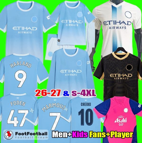 2026 man city 26 27 SOCCER JERSEYs BERNARDO DOKU SILVA fans player DE BRUYNE GRELISH Manchesters city26 27 football kit tops shirt men kids kit sets