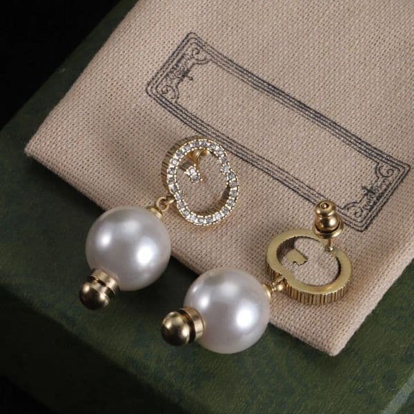 luxury gold stud earrings diamond earrings designer for women g jewelry engagement earrings #004