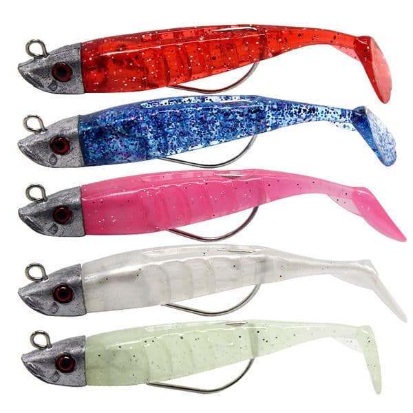 Fish Lead Head Soft Fishing Lure Fasting Luya PVC Soft Bait Crankhook T Tail Bionic Bait