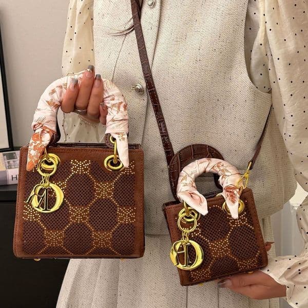 Diamond Embellished Women's Handbag, Crossover Handbag 2026 New Fashionable Scarf Women's Shoulder Crossbody Bag Handbag