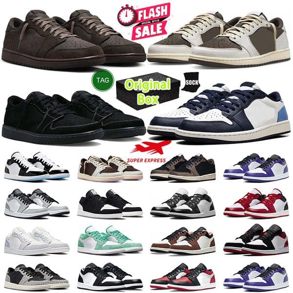 Low Sneakers 1s Basketball Shoes For Men Women Designer Trainers University Blue Leather Hyper Royal Grey Chicago Red Dark Outdoor