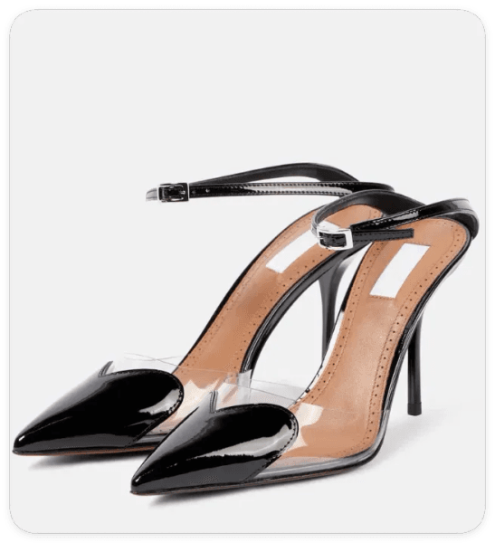 Le Coeur Patent Leather Pumps Love High Sandals Transparent Pvc pointed Toes Sexy Fashion Stiletto Heel Designer Ankle Strap Dress Shoes pump for women heels