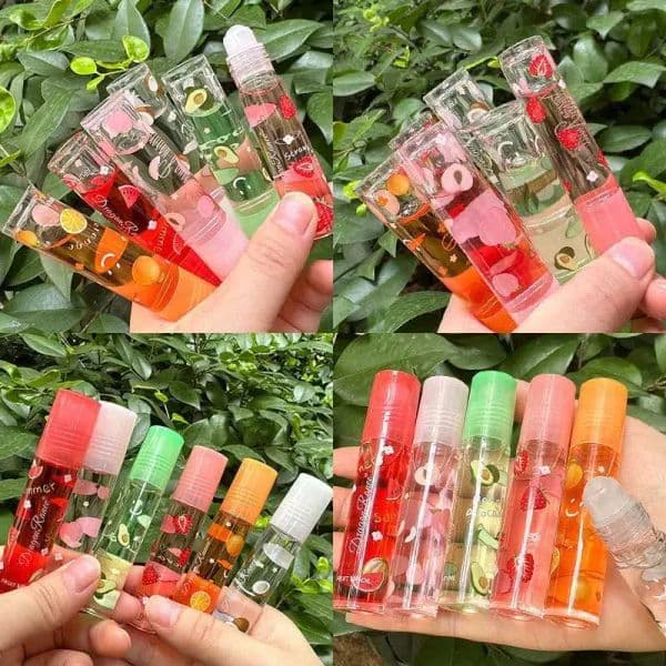 6 Color Plumping Clear Lip Oil Mirror Water Lip Gloss Lip Glaze Transparent Liquid Lipstick Moisturizing Fruit Lips Care Make