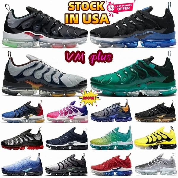 with box White Platinum Vm Running Shoes Designer Shoes Plus Tns Tnss Sneakers Triple Black Tuned Full Length Cushion Trainers Sunset Gradient Neon Pu l9Sl#